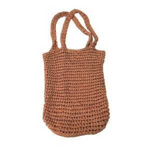 Club Monaco Crochet Tote in Rustic Orange